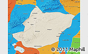 Shaded Relief Map of Toli, political outside