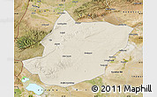 Shaded Relief Map of Toli, satellite outside