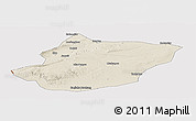 Shaded Relief Panoramic Map of Toli, cropped outside
