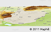 Shaded Relief Panoramic Map of Toli, physical outside