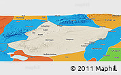 Shaded Relief Panoramic Map of Toli, political outside