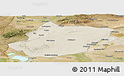 Shaded Relief Panoramic Map of Toli, satellite outside