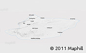 Silver Style Panoramic Map of Toli, single color outside