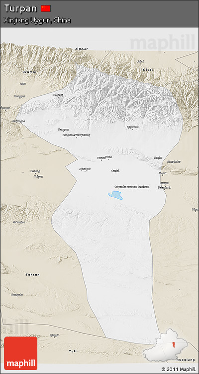 Classic Style 3D Map of Turpan
