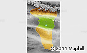 Physical 3D Map of Turpan, desaturated