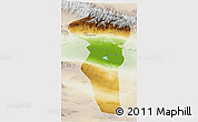 Physical 3D Map of Turpan, lighten