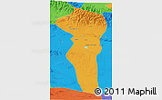 Political 3D Map of Turpan