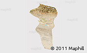 Satellite 3D Map of Turpan, cropped outside