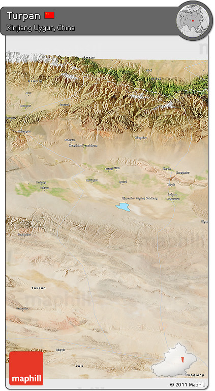 Satellite 3D Map of Turpan