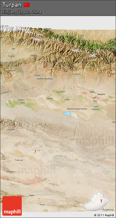 Satellite 3D Map of Turpan