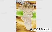 Satellite 3D Map of Turpan, physical outside