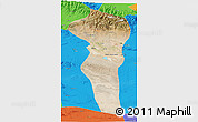 Satellite 3D Map of Turpan, political outside