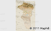 Satellite 3D Map of Turpan, shaded relief outside