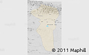 Shaded Relief 3D Map of Turpan, desaturated