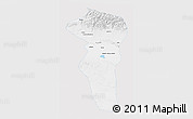 Silver Style 3D Map of Turpan, single color outside