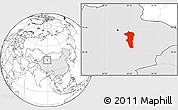 Blank Location Map of Turpan, highlighted country