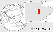Blank Location Map of Turpan, highlighted parent region