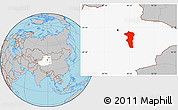 Gray Location Map of Turpan, highlighted parent region