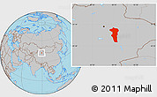 Gray Location Map of Turpan