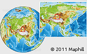 Physical Location Map of Turpan, within the entire country