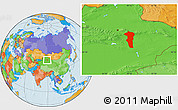 Political Location Map of Turpan