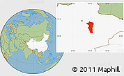 Savanna Style Location Map of Turpan, highlighted country