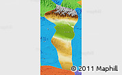 Physical Map of Turpan, political outside