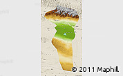 Physical Map of Turpan, shaded relief outside