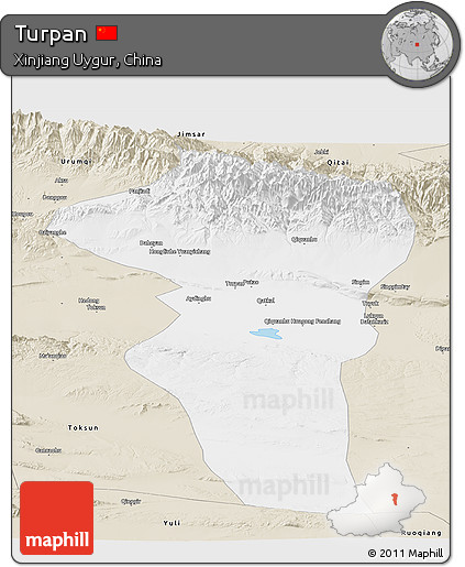 Classic Style Panoramic Map of Turpan