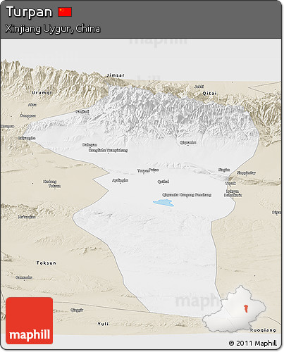 Classic Style Panoramic Map of Turpan