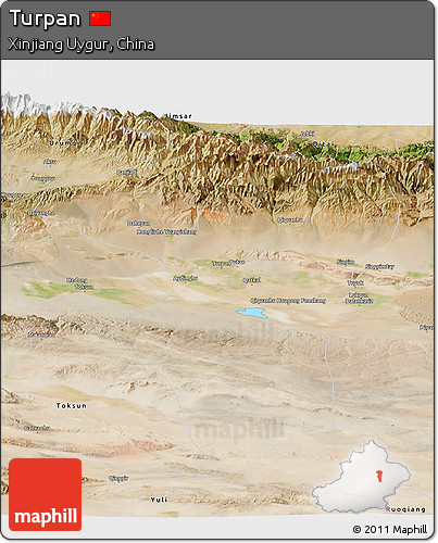 Satellite Panoramic Map of Turpan