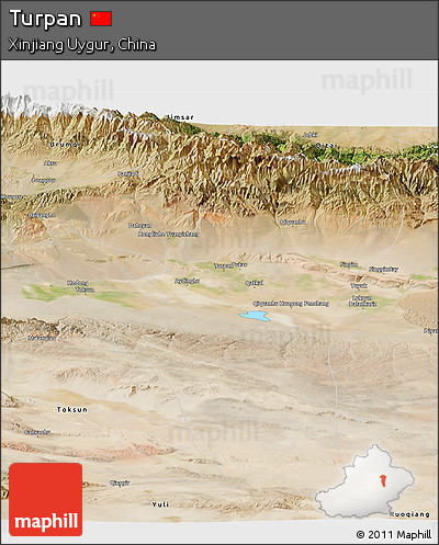 Satellite Panoramic Map of Turpan
