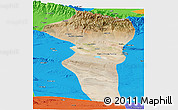Satellite Panoramic Map of Turpan, political outside