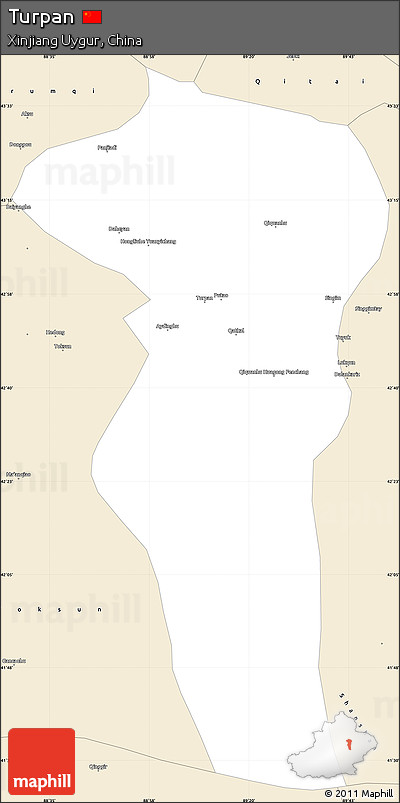 Classic Style Simple Map of Turpan