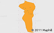 Political Simple Map of Turpan, cropped outside