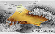 Physical 3D Map of Urumqi, desaturated