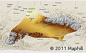 Physical 3D Map of Urumqi, shaded relief outside