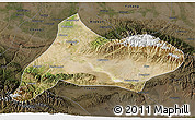 Satellite 3D Map of Urumqi, darken