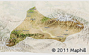 Satellite 3D Map of Urumqi, lighten