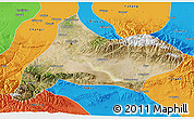 Satellite 3D Map of Urumqi, political outside