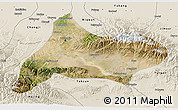 Satellite 3D Map of Urumqi, shaded relief outside