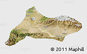 Satellite 3D Map of Urumqi, single color outside