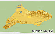 Savanna Style 3D Map of Urumqi, single color outside
