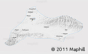 Silver Style 3D Map of Urumqi, single color outside