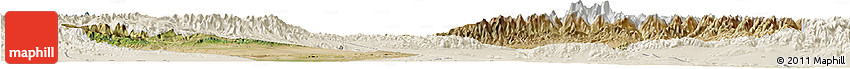 Satellite Horizon Map of Urumqi, shaded relief outside