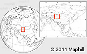Blank Location Map of Urumqi, within the entire country