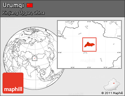 Blank Location Map of Urumqi