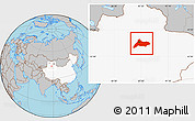Gray Location Map of Urumqi, highlighted country