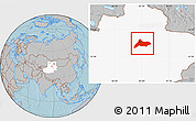 Gray Location Map of Urumqi, highlighted parent region, hill shading