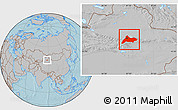 Gray Location Map of Urumqi, hill shading